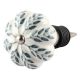 White Base Grey Leaf Ceramic Floral Wine Stopper